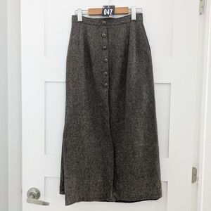 047_Elegant Brown Wool Skirt